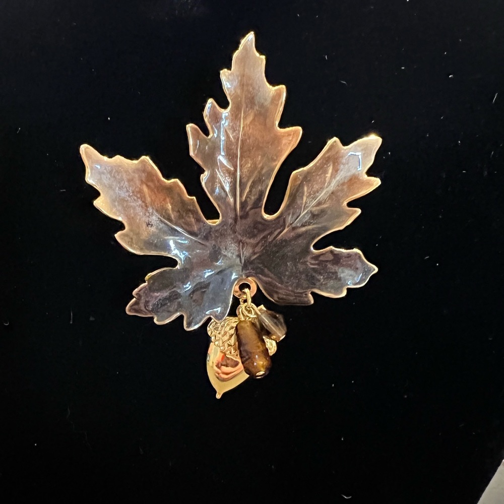 Enamel Maple Leaf Brooch Pin